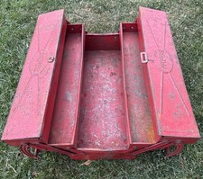 Vintage 19 Blue-point Snap-on Cantilever Tool Box Red Metal Mechanic Toolbox Usa