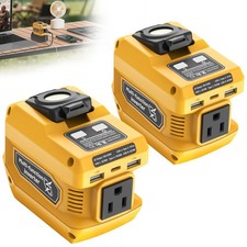 2 Packs 220W Portable Power Inverter Compatible with Dewalt 20V Battery, DC 2...