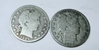 LOT OF 2 BARBER HALF DOLLARS - 90% SILVER - FREE SHIP #8234