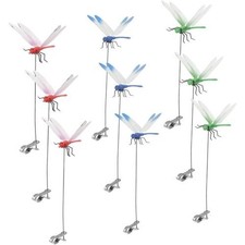 9 Pack Dragonfly Clip,3D Dragonfly Garden Stakes Decor,Fly Deterrent,Dragonfly