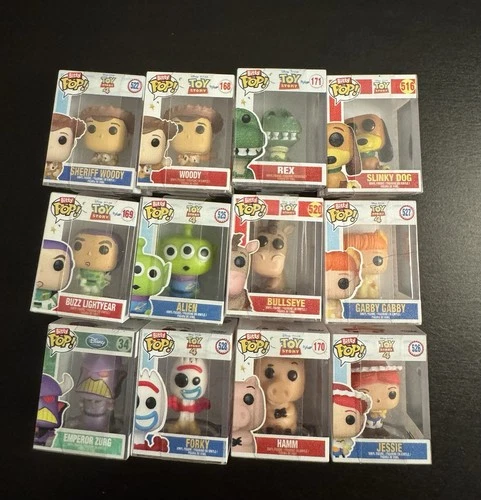Funko Bitty Pop! Exclusive Mini Vinyl Figures Toy Story 12 lot Woody, Buzz, Rex
