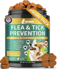 YOTANGO Flea and Tick Prevention for Dogs Chewable, 200 Soft Treats Natural Dog