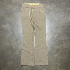 Vintage 60s Sears Tan Western Boho Knit Flared Pants 28x29 1960s True Vintage