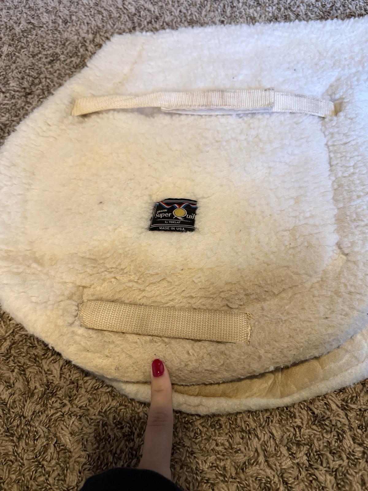 Toklat SuperQuilt White Fleece Shaped English Hunter Jumper Saddle Pad