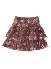 Lauren Ralph Lauren Women's Floral Crinkle Georgette Miniskirt 8, Purple Multi 