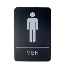 Men Restroom Sign Modern Black for Office Wall Door 3M Adhesive Peel  Stick