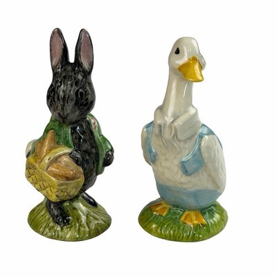 SET OF 2 -Beatrix Potter Little Black Rabbit, Drake Puddle-Duck Figurine England