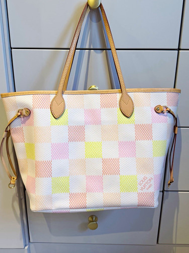 Louis Vuitton Neverfull MM Damier Pastel Check Multicolour Tote Pouch Dust Bag 