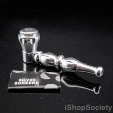 All Metal Silver Portable Smoking Pipe w/ Lid Tobacco Pipe Metal Pipes - P797A