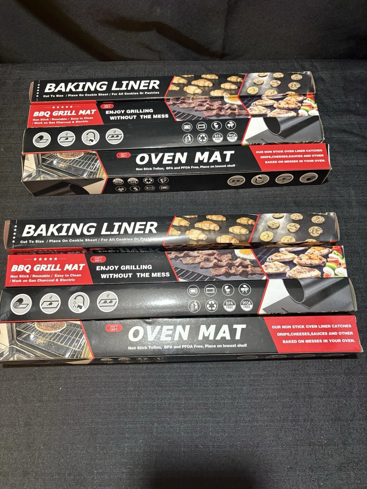 8-20”x16” Heat Resistance Non Stick Teflon Oven Mats / Baking Liners / BBQ Mats