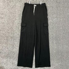 Vuori Essential Cargo Wide Leg Sweatpants Black Heather Size 26X30 Soft