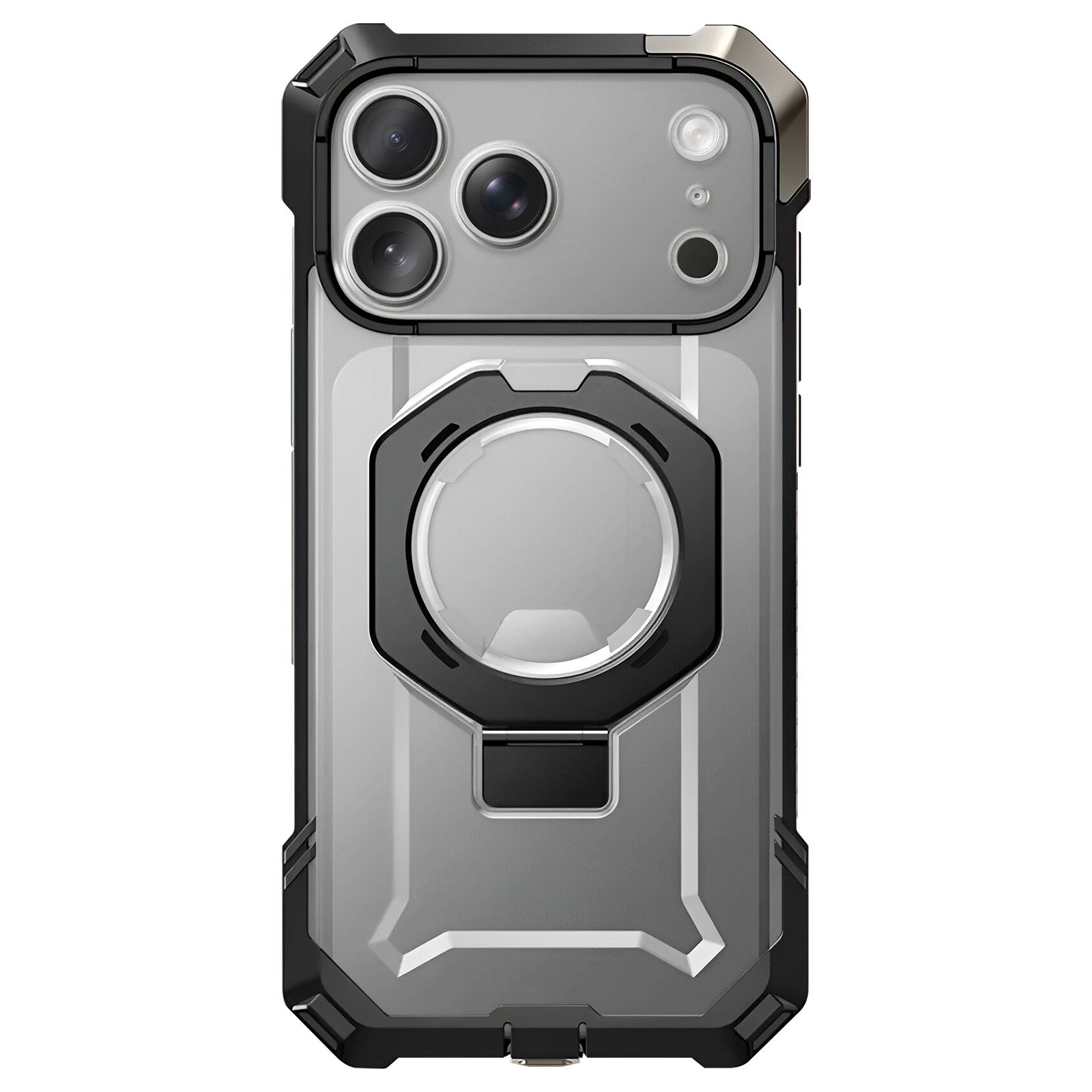 Coque renforcée iPhone 17 Pro Max avec béquille Unicorn Beetle Grip noire