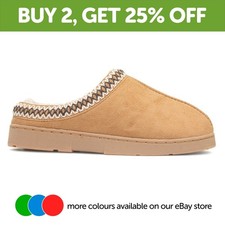 The Slipper Company Womens Slippers Tan Adults Ladies Mule Faux Fur SIZE