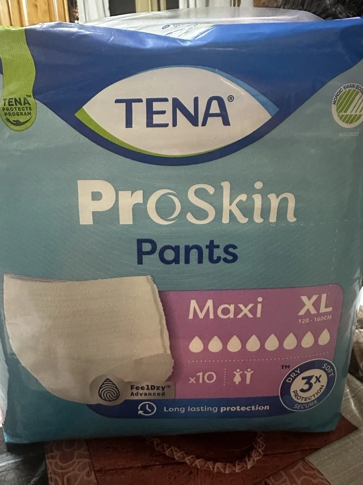 TENA ProSkin Pantalones Deslizantes Incontinencia Maxi XL 120-160 cm, Stock 8x10=80 piezas. - Imagen 1 de 2