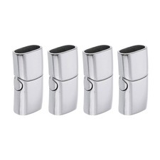 uxcell 12mmx6mm Flat Leather Clasps, 4Pcs Bracelet Clasps 12x6mm, Silver