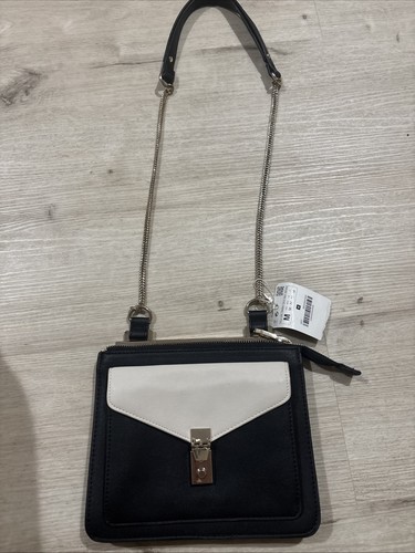 Zara Black White Square Envelop Crossbody Bag