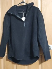 NWT Anrabess Oversized Long Sleeve Fleece Sherpa. 1/2 Zip with Pockets/Collar