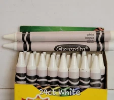 24ct Crayola Crayons (White) Single Color Bulk Lot Wax Melting Crafts