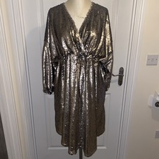 Club L London Gold Sequin Maternity Dress, Size 10, Very Good Condition.