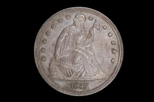 1842 Seated Liberty Dollar ex-PCGS AU55 CAC