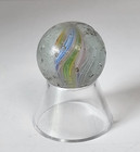 Antique German Latticino Multi Color Swirl Glass Marble +1" — photo 1