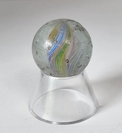 Antique German Latticino Multi Color Swirl Glass Marble +1"