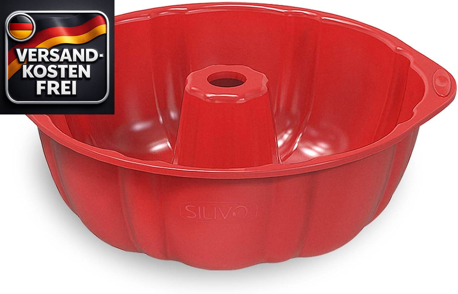 Gugelhupfform Silikon 23cm 9 Zoll Antihaft Backform Gießform Kuchenform Groß