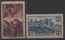 FRANCE 1941 : N°489/490 MINEURS/CARCASSONNE ( NOUVELLE VALEUR EN ROUGE) NEUF**TB