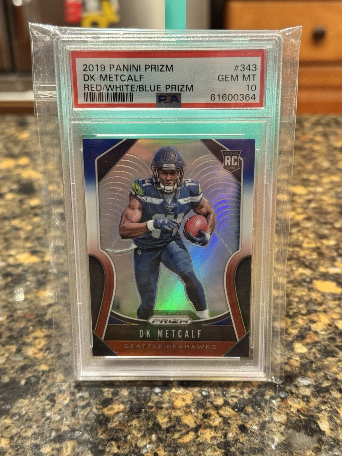 Panini 2019 Prizm DK Metcalf #343 Red/White/Blue Prizm Rookie PSA 10
