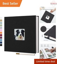 Linen Photo Album Self Adhesive 4x6 8x10 Pictures 40 Pages for Memories