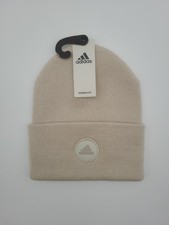 Adidas Women's Wide Cuff 2 Fold Alumina Beige Knit Beanie Hat IV3011 OSFA New