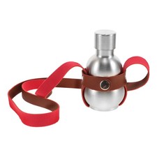 Brown Strap Stainless Steel Gourd Water Bottle Flask For Hiking Camping