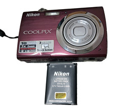 Nikon COOLPIX S230 Digital Camera FOR PARTS READ 10MP 3x Optical Zoom Plum