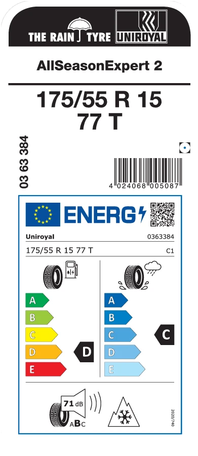 Uniroyal AllSeasonExpert 2 175/55 R15 77T M+S Ganzjahresreifen - Bild 2 von 2