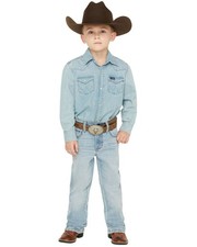 Wrangler Boys' Retro Little Light Wash Cloverdale Slim Bootcut Stretch Denim -