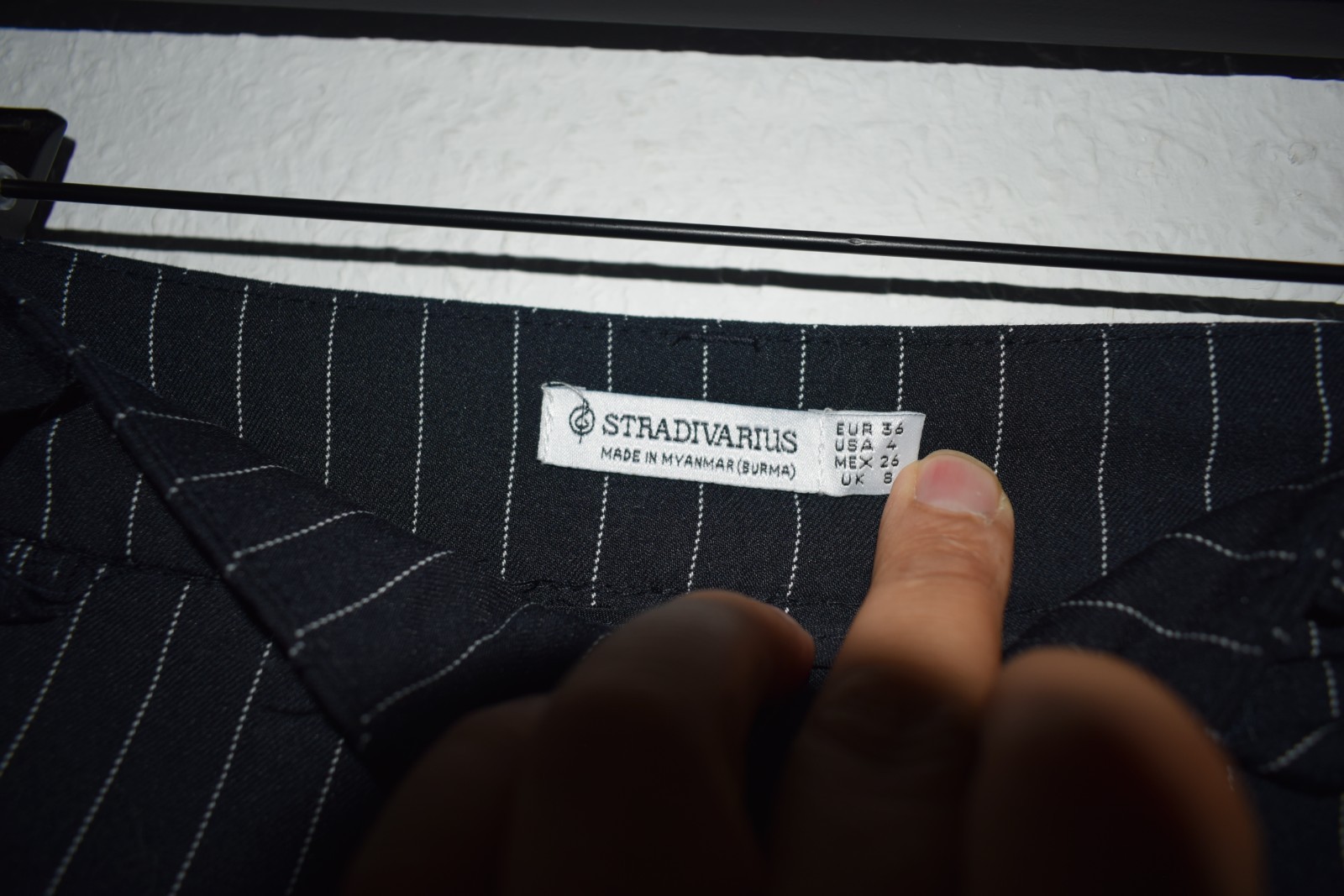 Stradivarius Pinstripe Cargo Pants - Navy/Black image 9