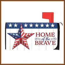 EVERGREEN MAILBOX COVER * HOME OF THE BRAVE * STRONG MAGNETS - BRAND NEW