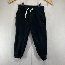 Polo Ralph Lauren Kids Jogger Sweatpants Black Size 5 Red Pony Logo Drawstring