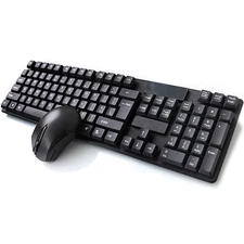  Wireless Keyboard and Mouse, Thin Full Size Wireless Keyboard Mouse Combo Set 