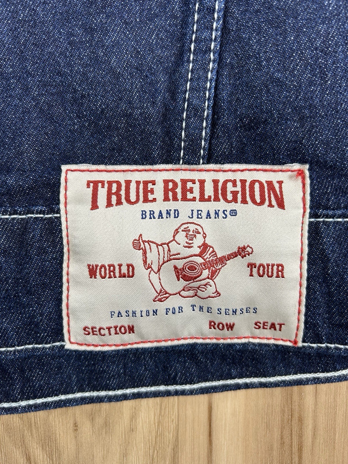True Religion Denim Trucker Jacket Men's XL Sherpa Collar Dark Wash Jean Coat thumbnail 6