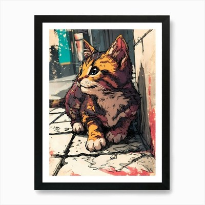 Katze Katze 8 Kunstdruck gerahmt Wandbild Poster Leinwanddruck Bild