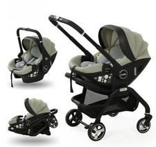 Kidilo Travel System Baby Stroller Car Seat Combo Gray Black Five-point Harness