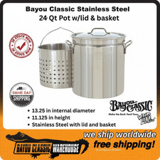 24-qt Stainless Stockpot with Lid and Basket 1124