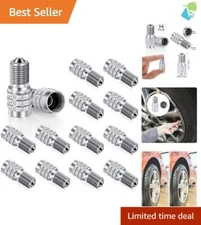 16 Pack Copper Flow-Through Tire Valve Caps for Easy Inflation & Maintenance