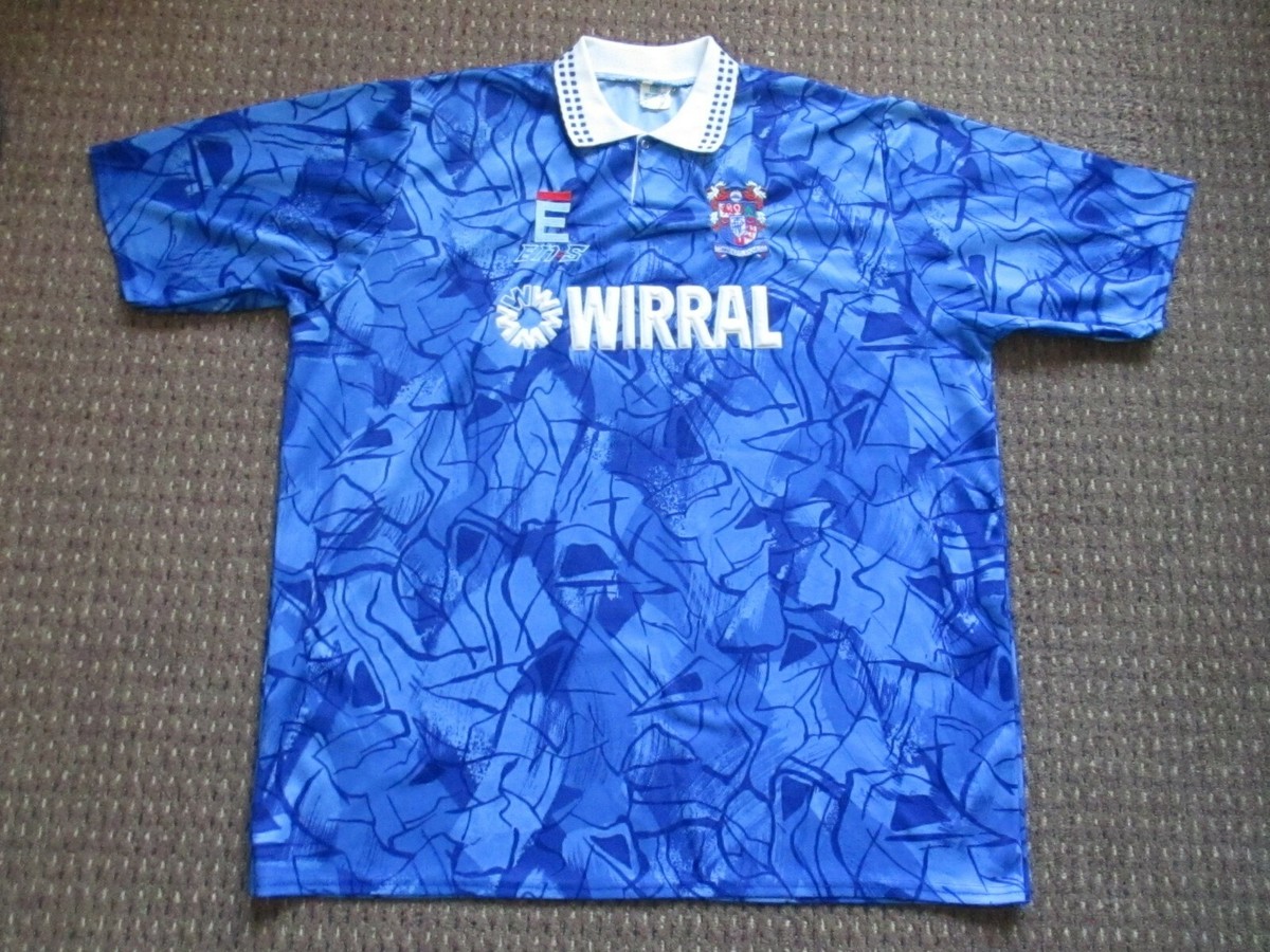 TRANMERE ROVERS FC 1991-93 AWAY SHIRT EN-S WIRRAL COUNCIL