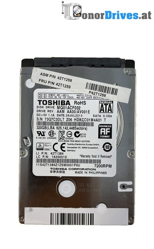 Toshiba - MQ01ACF032 - 320 GB - SATA - PCB G003235B *