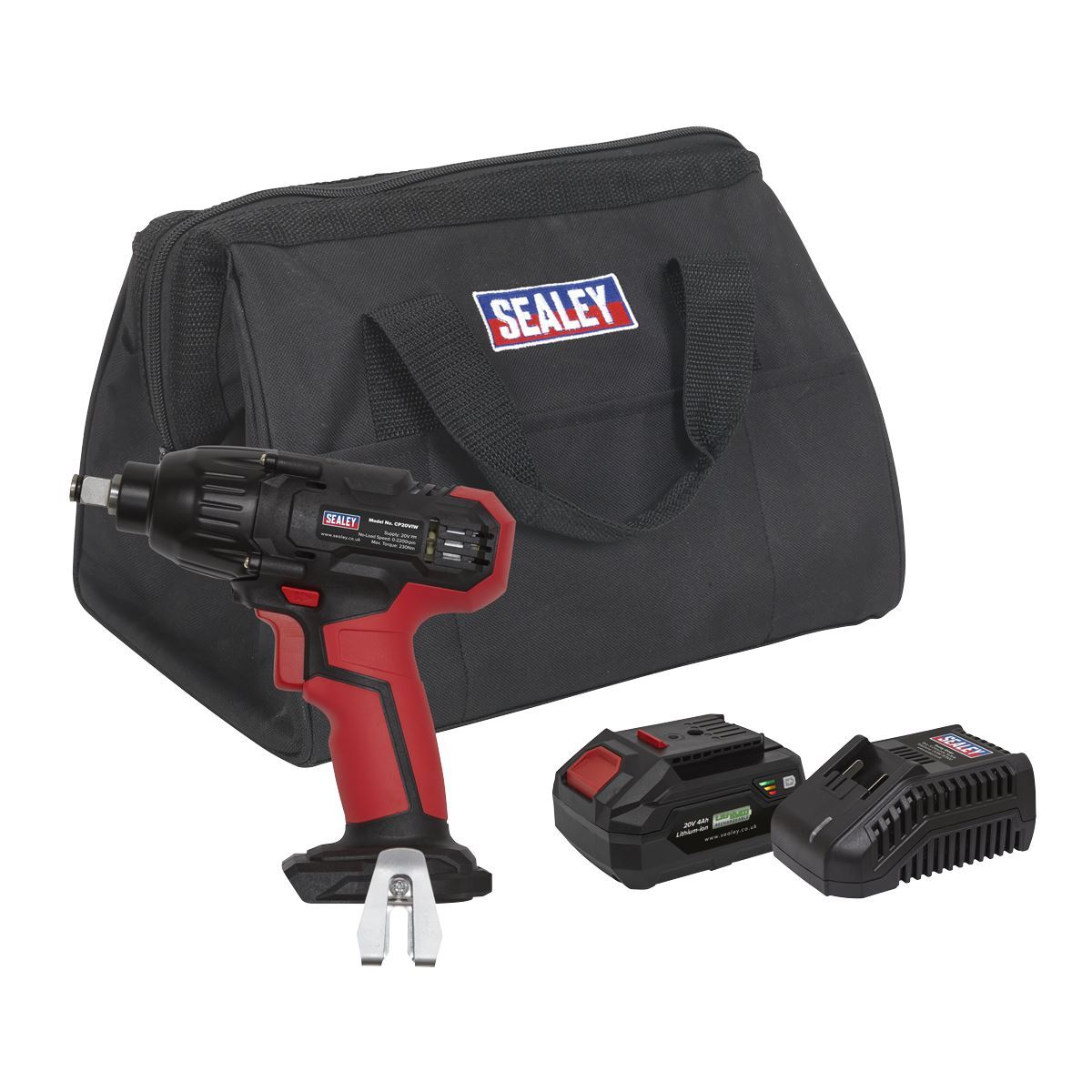 Sealey Avvitatore Kit 1.3cmSq Drive 230Nm 20V 4Ah SV20 Serie CP20VIWKIT1