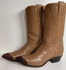 Vintage Justin Lizard Wingtip Cowgirl Boots 7 B White Label Usa Made