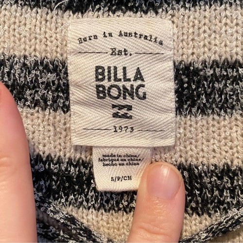 Billabong Sweater Small Stripped Bell sleeves laced neck tie beachy comfy - Bild 4 von 10