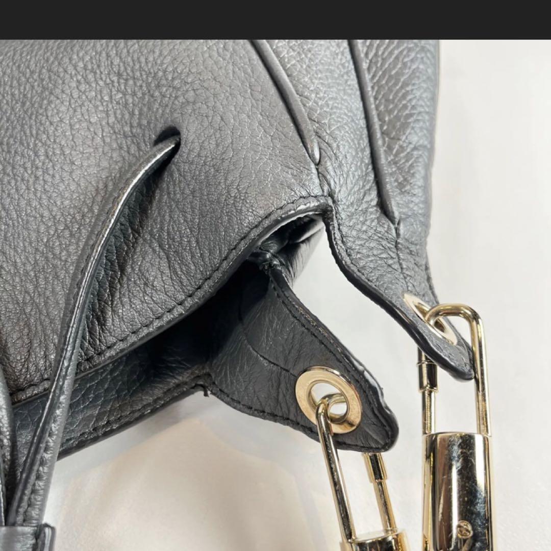 Jil Sander Leather Tote Bag Drawstring Gray Large Capacity Jil Sander Leather Tote Bag Drawstring Gray Large Capacity